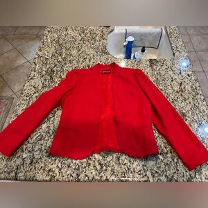 Sasson vintage retro fabulous Vibrant Red Scalloped Jacket size 12/13